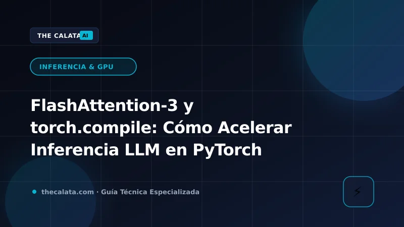 Optimización de atención en PyTorch con FlashAttention-3 y compilador torch.compile