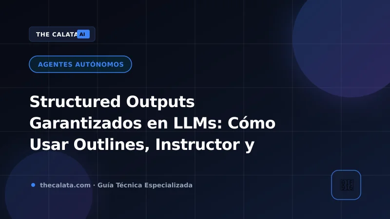 Arquitectura de decodificación guiada (Guided Decoding) con máscaras de logits de tokens y validación Pydantic